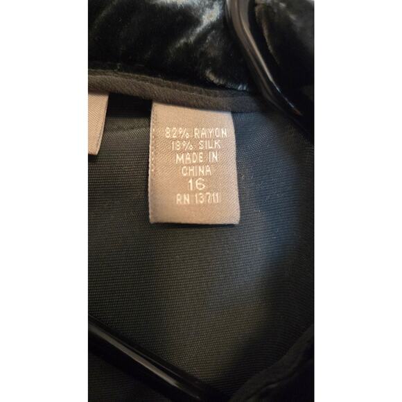 Kate Hill Black Velvet Silk Blend Pants Women's Size 16 Elastic Waist - Picture 3 of 6